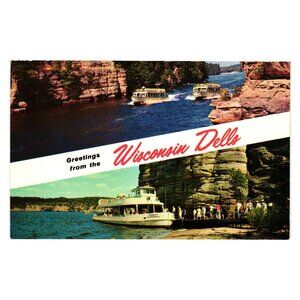 Vintage Wisconsin Dells Postcard H.H. Bennett Studio Featuring Scenic Boat Tours